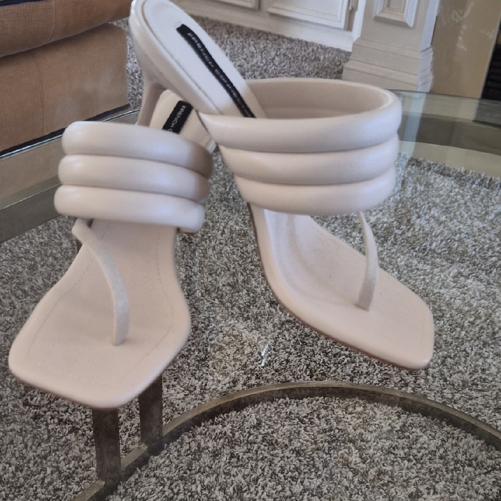 French Connection Cream Heeled Sandals